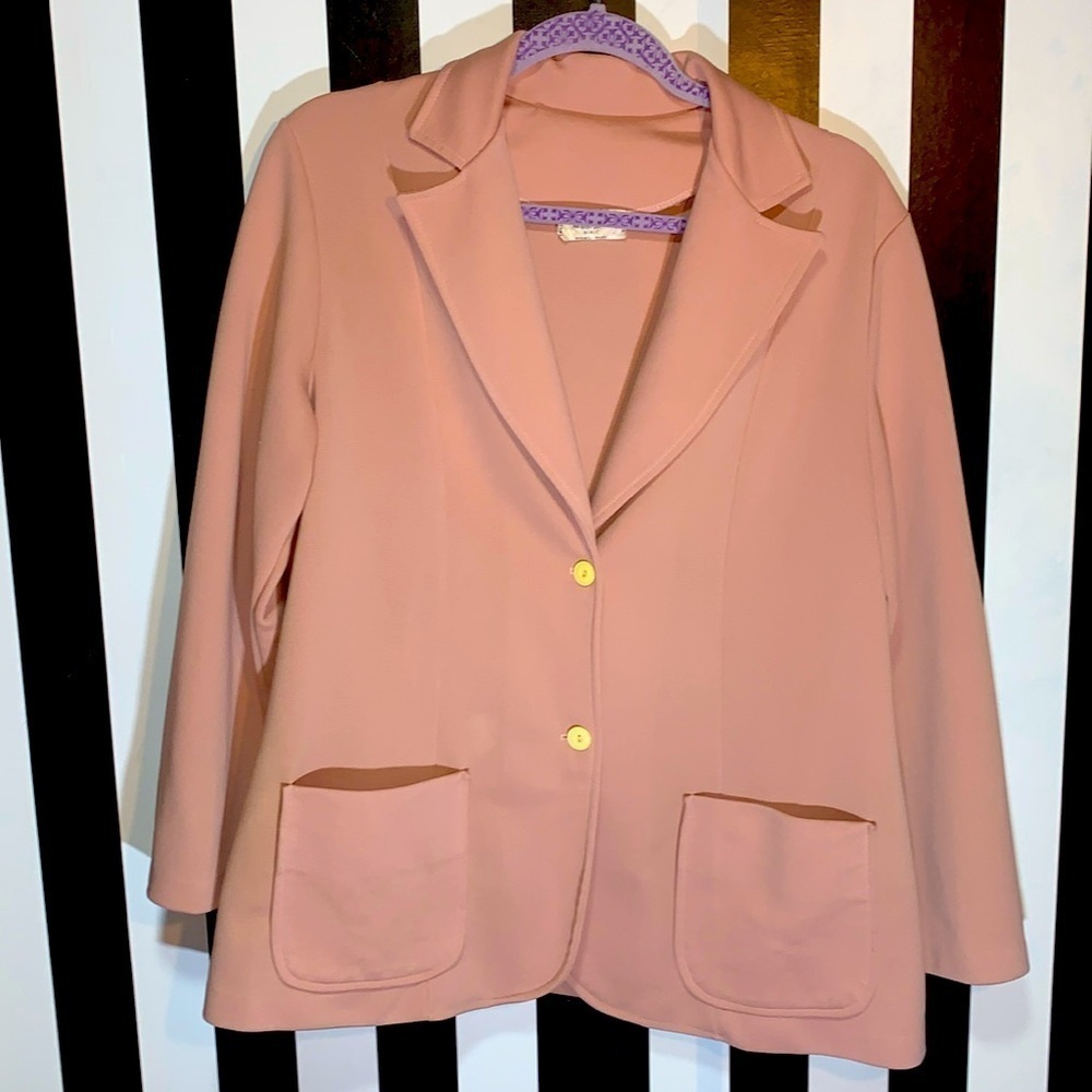 1970s Blush Pink Vintage 2 Button Blazer Coat Jacket Size Medium Woman’s